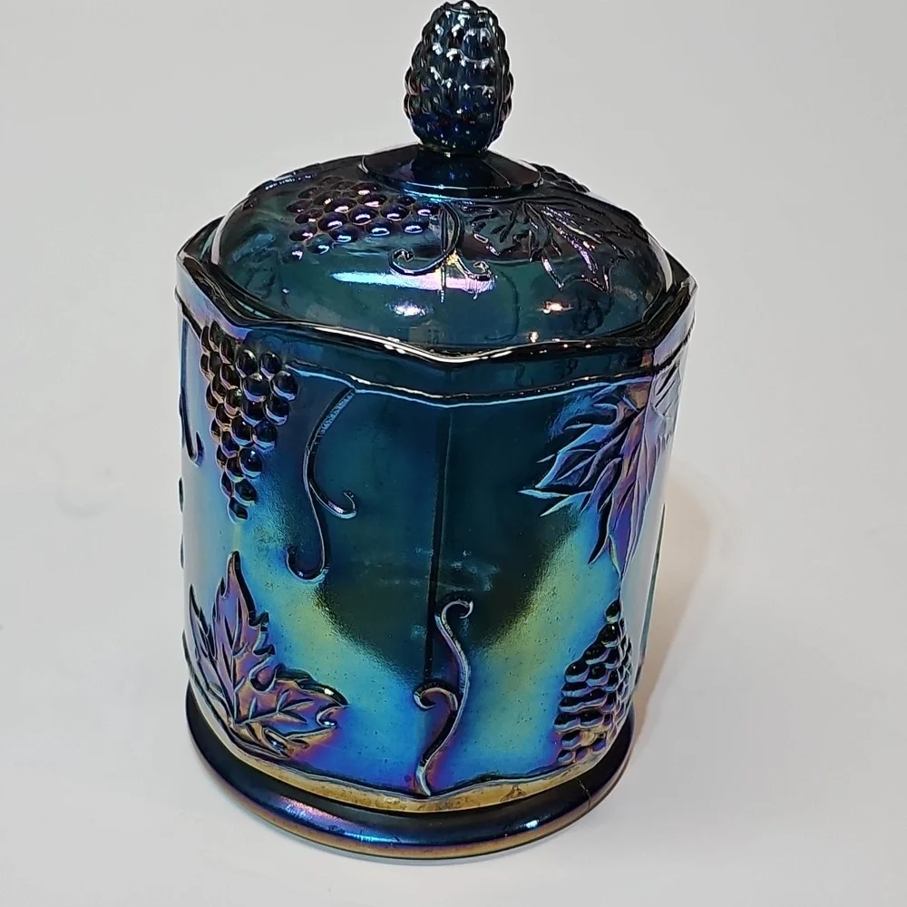 Vintage Indiana Glass Blue Carnival Glass 
